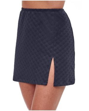 Gottex Textured Cover Up Mini Skirt With Slit - Blue