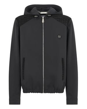 Philipp Plein Nylon Jacket With Cocco Inserts - Black