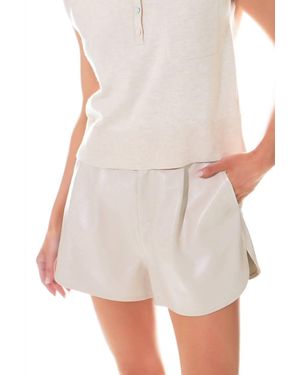 Grey Lab High-Waisted Faux Leather Shorts - White