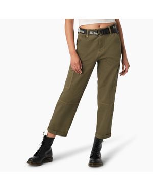 Dickies Contrast Stitch Cropped Cargo Pants - Green