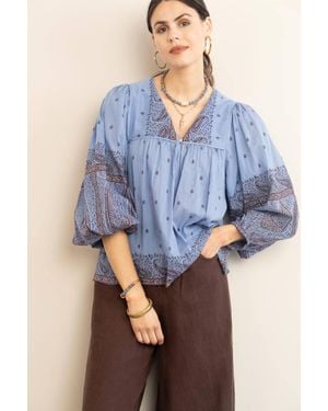 Antik Batik Johri Blouse - Blue