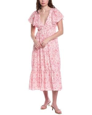 Sail To Sable V-Neck Cinched Waist Maxi Dress - Pink
