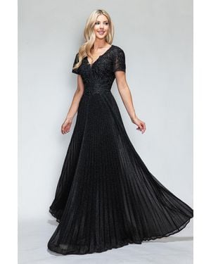 TRUEDAMES Pleated Mother Of Bride Formal Gown - Black