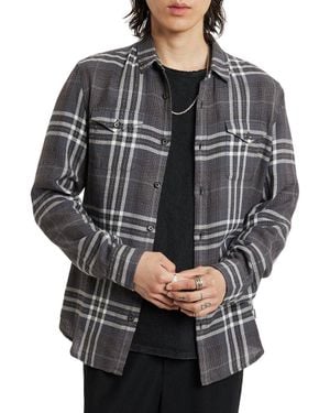 John Varvatos Dale Yarn Dye Sport Shirt - Gray