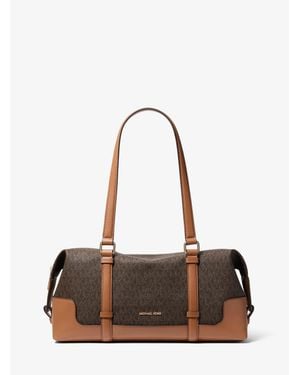 Michael Kors Teddi Large Signature Logo Shoulder Bag - Brown