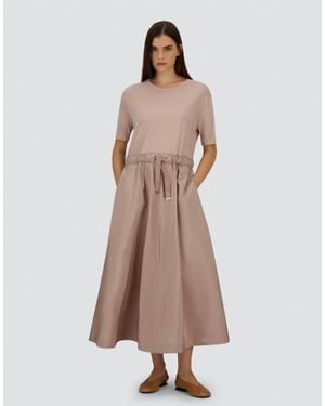 Herno Glam Knit Tafetta Dress - Natural