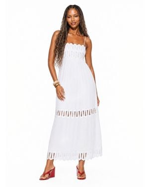 Forever 21 Embroidered Cami Maxi Dress - White