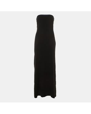 Paule Ka Crepe Bow Detail Strapless Maxi Dress - Black