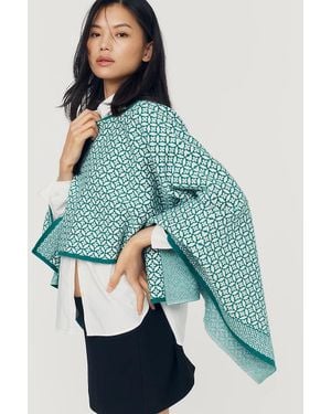 Mare Mare Printed Swing Poncho Top - Blue