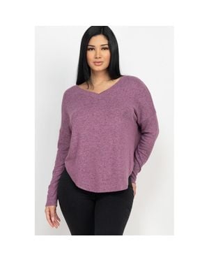 TRUEDAMES Dolman Sleeve Cozy Top - Purple