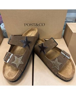 Post & Co Stars Alaska Slides - Brown