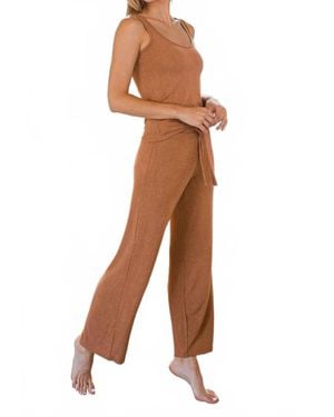 YALEA Peyton Bamboo Sweater Drawstring Lounge Pant - White