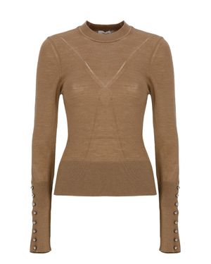 Rabanne Camel X-Shape Accents Sweater - Brown