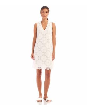 Karen Kane Sonny Sleeveless Crochet Mini Dress - White