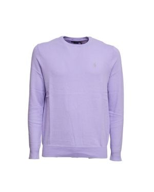 Polo Ralph Lauren Slim Fit Cotton Crewneck Regular Sweater - Purple