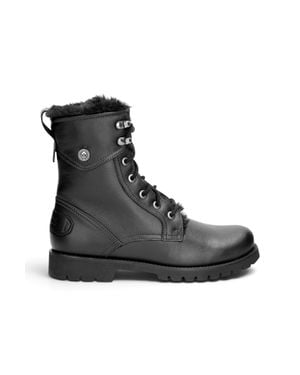 Panama Jack Leather Waterproof Warm Lace-Up Boots - Black