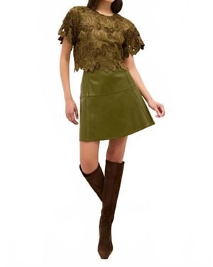 Marie Oliver Pelumi Embroidered Top - Green