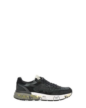 Premiata Mick 0.1 8448 Suede Tech Fabric Low-Top Sneakers - Black