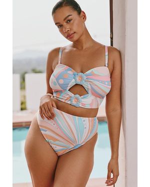 Celandine Lily Longline Bikini Top - Multicolor