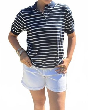 Silvian Heach Striped Polo - Blue