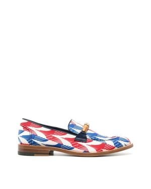 CASABLANCA Aviator Houndstooth Envelope Loafers - White