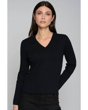Vilagallo Button Sleeve Sweater - Black