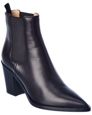 Gianvito Rossi Romney 70 Leather Bootie - Blue