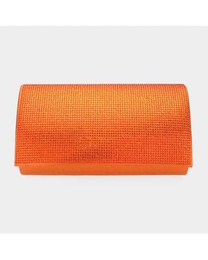Fashnzfab Shimmery Evening Clutch Bag - Orange