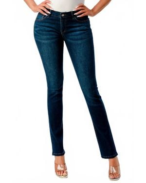 Grace In La Mid-Rise Denim Straight Leg Jean - Blue