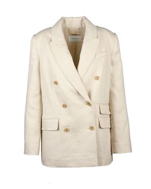 Zimmermann Linen Double-Breasted Jacket - Natural