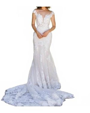 Sophia Tolli Lace Fit And Flare Wedding Dress - White
