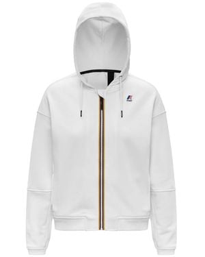 K-Way Lara Poly Cotton Cropped Hoodie - White