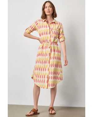 Lilla P Short Sleeve Shirt Dress - Multicolor