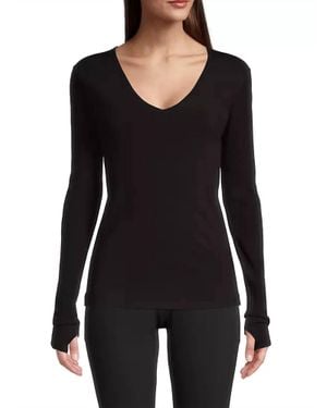 Capsule 121 Wilson V Neck Top - Black