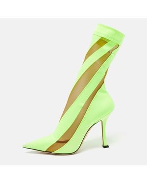 Jimmy Choo Mesh And Nylon Sock Boots - Green
