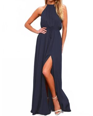 Lulus Essence Of Style Halter Maxi Dress - Blue