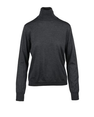 Maison Margiela Fitted Cyclist Knit Wool Sweater With Ribbed Detailing - Blue