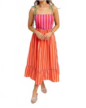 Karlie Sunkissed Stripe Maxi Dress - Red