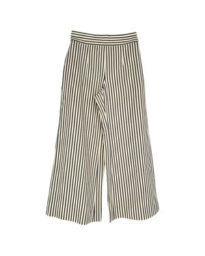 Carolina Herrera Striped Twill Wide-Leg Pants - Gray