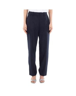 Anine Bing Blaine Wool Blend Cropped Pants - Blue
