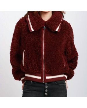Essentiel Antwerp Iwill Faux Fur Jacket - Red
