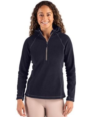Clique Powder Recycled Fleece Half Zip Hooded Pullover - Blue