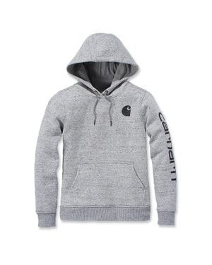 Carhartt Clarksburg Hoodie Heather Fleece Long Sleeve Cozy Posh059 - Gray