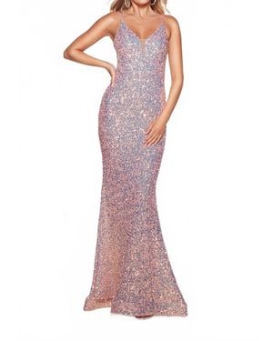 Alyce Paris Sparkly Mermaid Gown - Pink