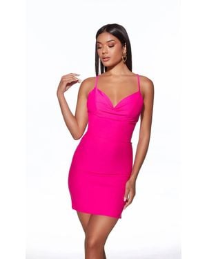 Alyce Paris Cowl Neck Short Dress - Pink