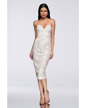 Terani Strapless Short Embroidered Dress - White