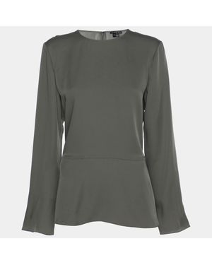 Theory Silk Full Sleeve Top - Gray