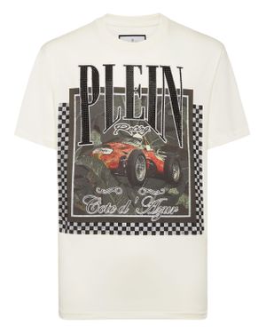 Philipp Plein T-Shirt Round Neck Ss Racing - Gray