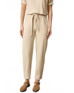 Lilla P Belted Waffle Knit Pant - Natural
