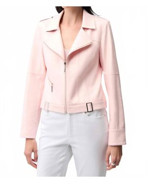 Joseph Ribkoff Fira Faux Suede Decorative Buckles Jacket - Red